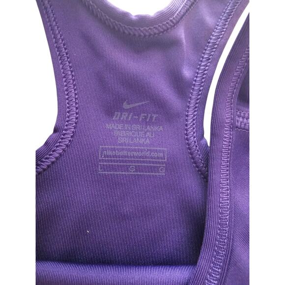 Nike Dri Fit Womens Sz L Classic Racerback Sports Bra Purple - Picture 2 of 3